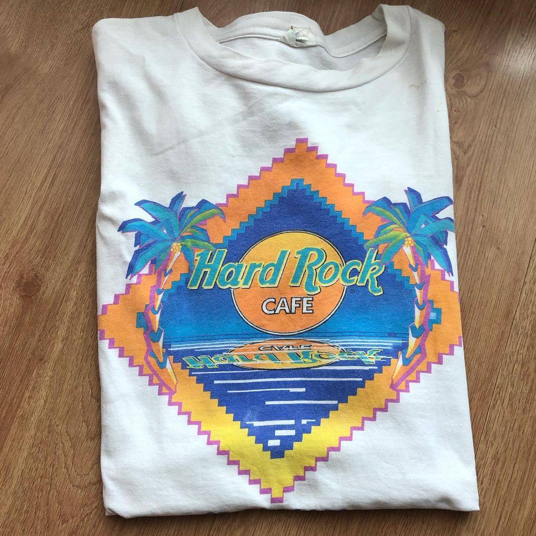 hardrock美式潮流街头摇滚短袖复古vintage潮牌宽松五分袖t恤男女