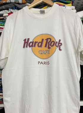 HardRock硬石餐厅复古摇滚短袖男女情侣款VTG高街休闲潮流纯棉T恤