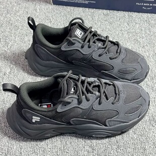 FILA 斐乐火星2.0二代低帮网面透气增高运动跑步休闲鞋男女同款黑