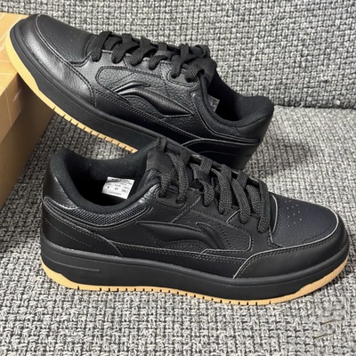 黑色厚底板鞋男女系带运动休闲鞋