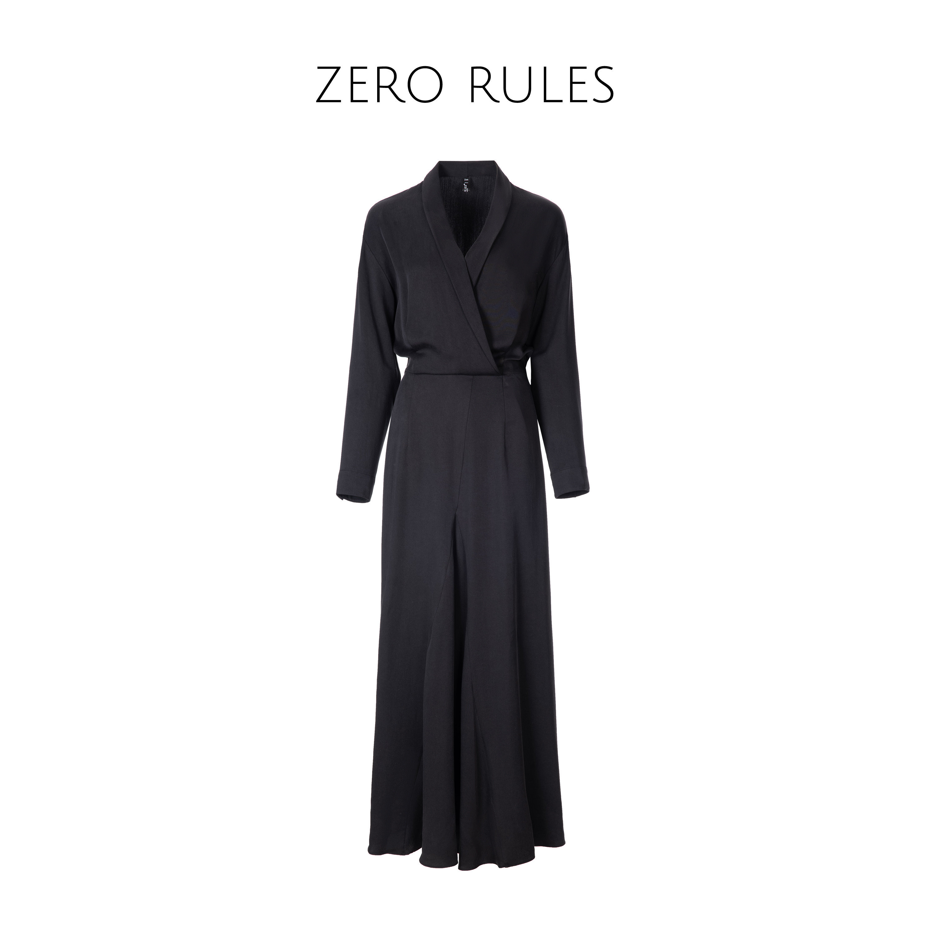 宛宛轻奢【私服铜氨丝连衣裙】砂洗铜氨丝轻奢青果领铜氨丝连衣裙