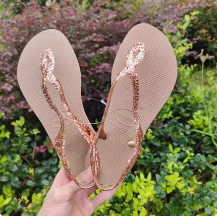 巴西havaianas哈瓦那luna premium闪粉人字拖女士休闲平底凉鞋夏