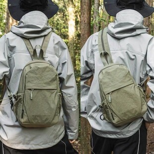 日本进口多功能胸包男女小型双肩包户外登山小背包防水旅行斜挎包