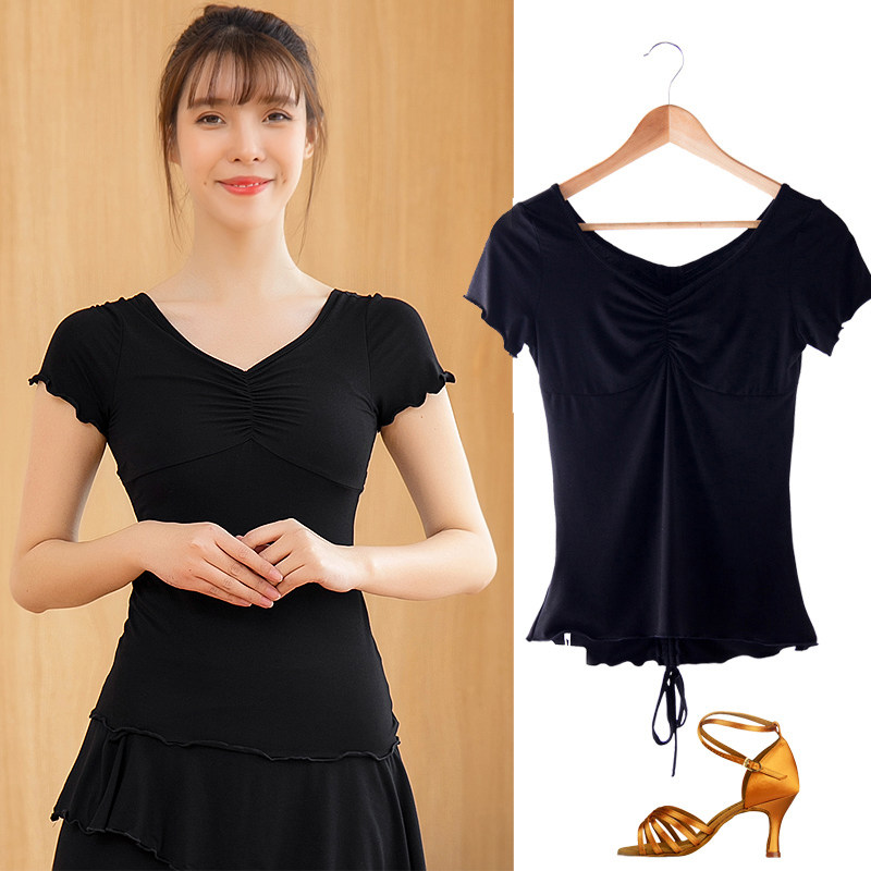 舞蹈服上衣女莫代尔练功形体服衣图片