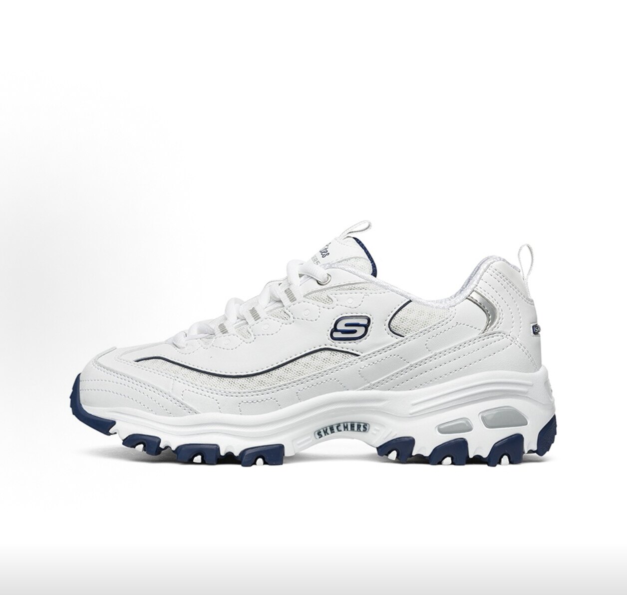 Skechers斯凯奇 D'LITES 1.0 熊猫鞋 海军蓝白 复古百搭休闲