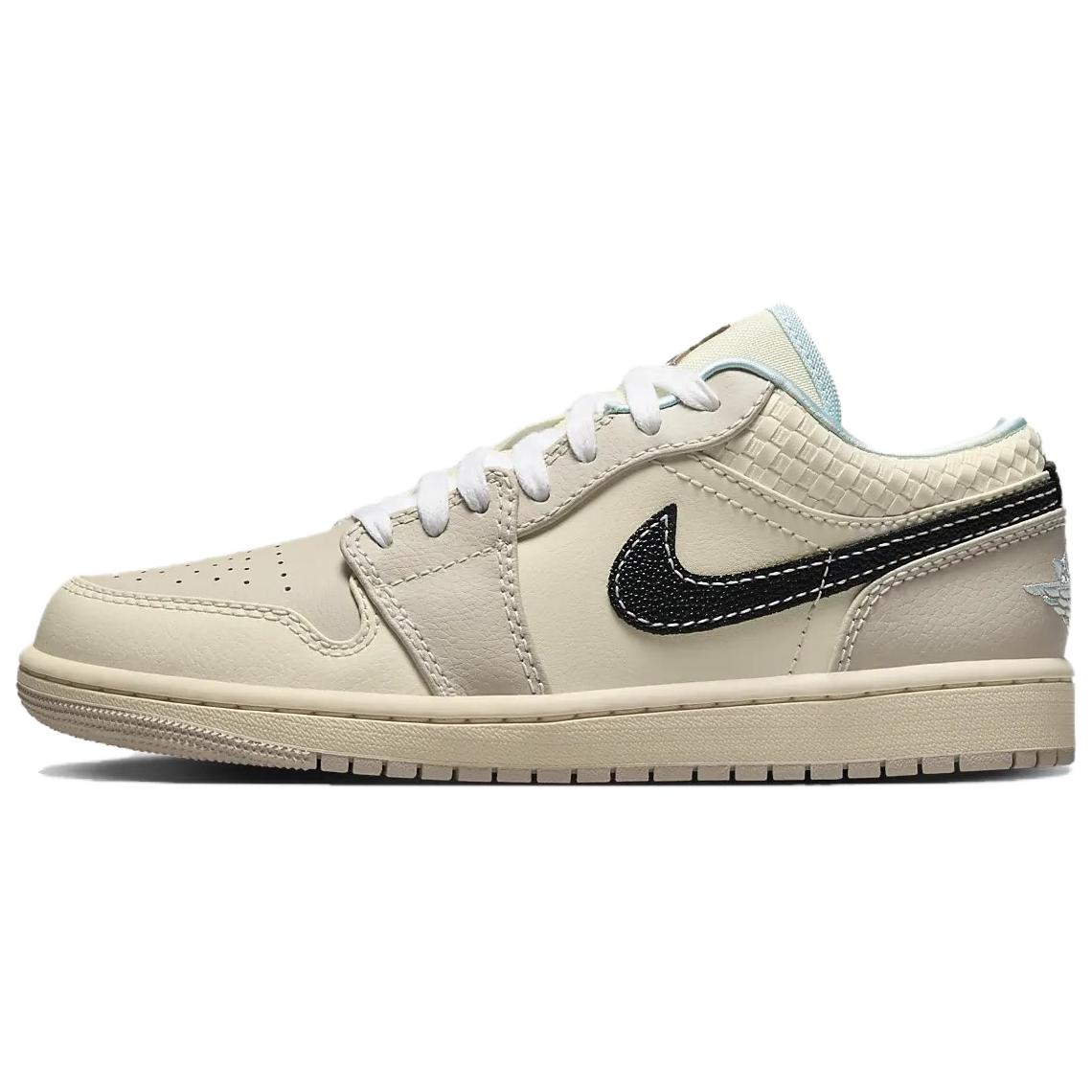 Jordan Air Jordan 1 舒适经典复古简约低帮篮球鞋 女款 米棕色