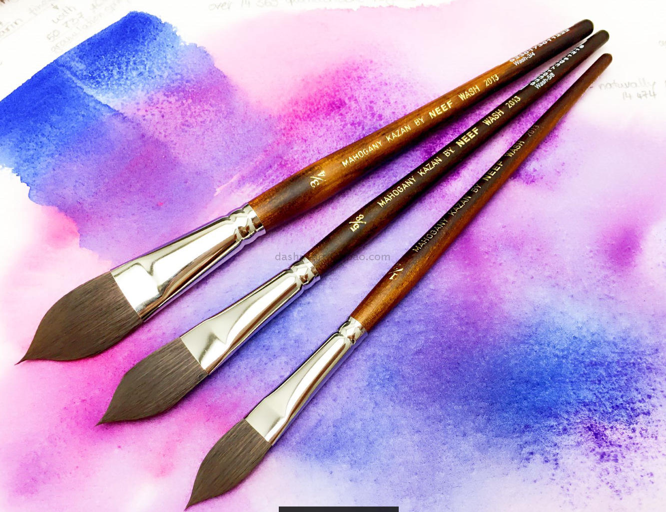 澳洲NEEF2013桃花心木杆彷喀山松鼠毛艺术家水彩画笔猫舌榛形画刷