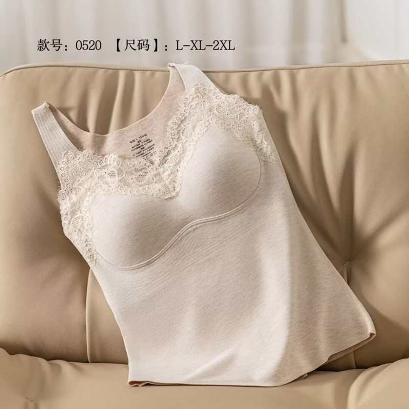 美月馨保暖背心女带胸垫绵羊毛一体式美背秋冬内搭无袖上衣0520图片