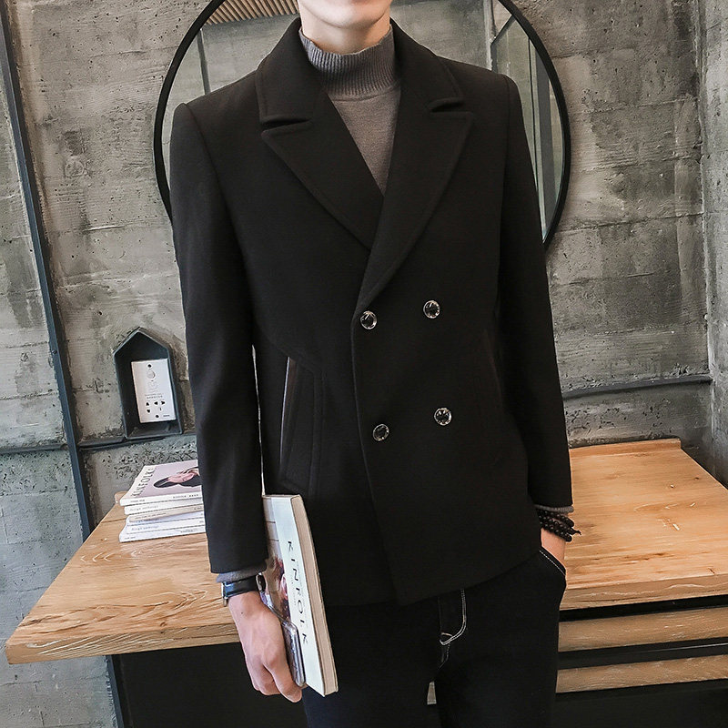 Europe and America winter woolen overcoat have cash less than that is registered in the accounts Young men Korean Edition Lapel Double-breasted thickening Woollen cloth overcoat coatin the Men's clothing, Woolen coat  category - from Buy2taobao.com to provide professional Taobao agent buy service