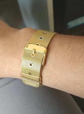 表带式百搭欧美风流行钛钢手镯