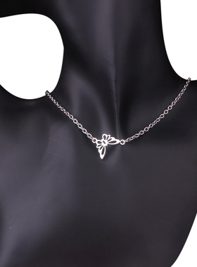 钛钢流苏颈链蝴蝶ins冷淡风吊坠