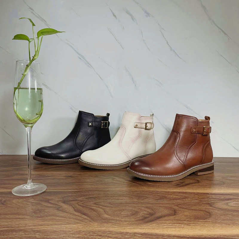 复古手工短靴软底切尔西靴女