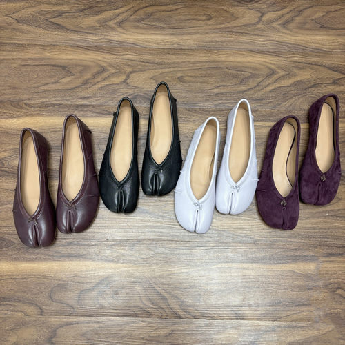 真皮底分趾芭蕾通勤浅口单鞋