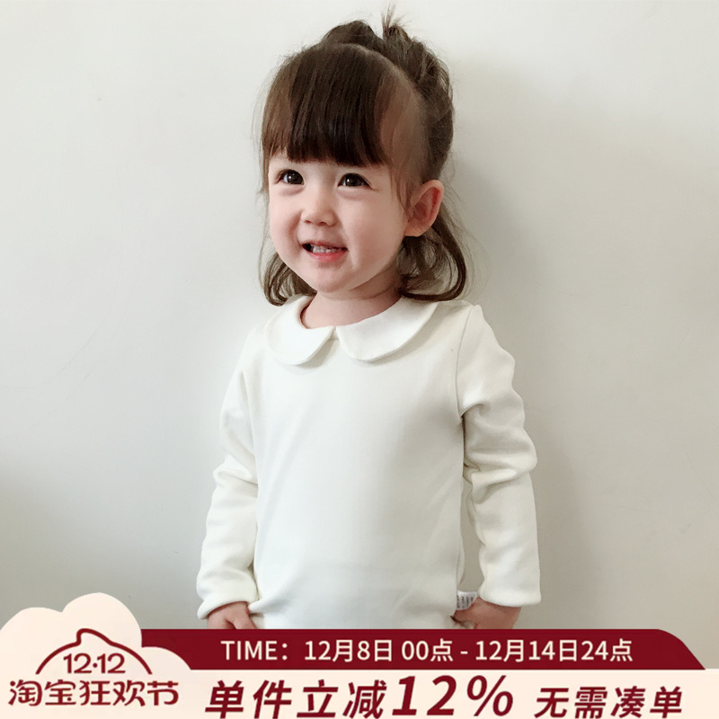 女宝宝娃娃领上衣长袖T恤