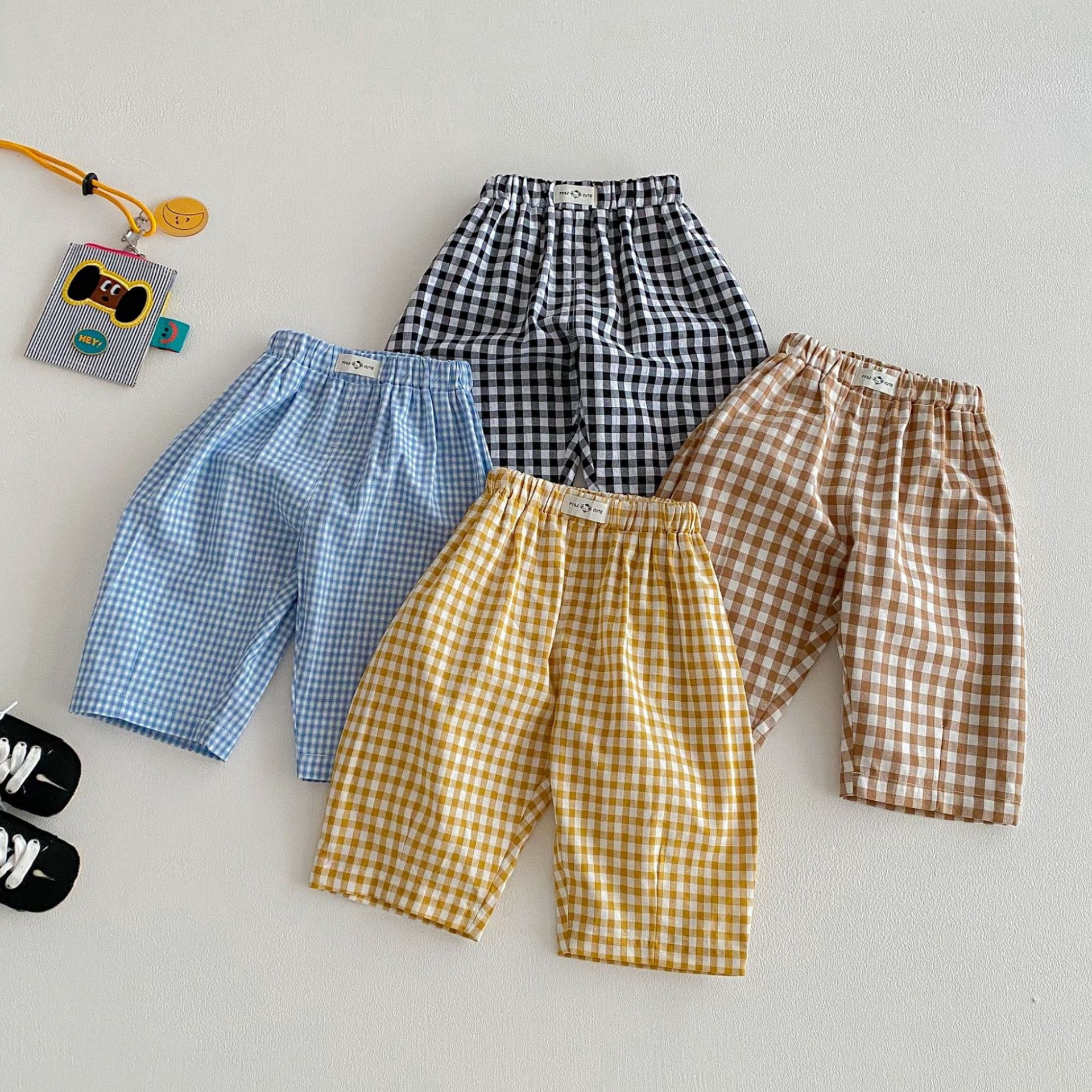 宝宝休闲裤春季男童女童洋气韩版格子直筒裤外穿儿童春秋装长裤子