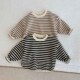 春秋装 韩版 男女宝宝条纹上衣婴幼儿百搭宽松T恤洋气儿童卫衣ins潮