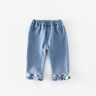 春秋季 2026新款 女宝宝牛仔裤 儿童洋气长裤 外穿潮 女童裤 韩版 子春装