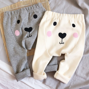 男女宝宝可爱小熊大屁屁打底裤 婴幼儿纯棉大PP裤 子 春秋装 ins韩版