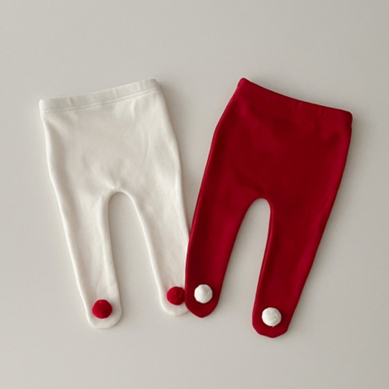 可爱球球连裤袜纯棉打底裤