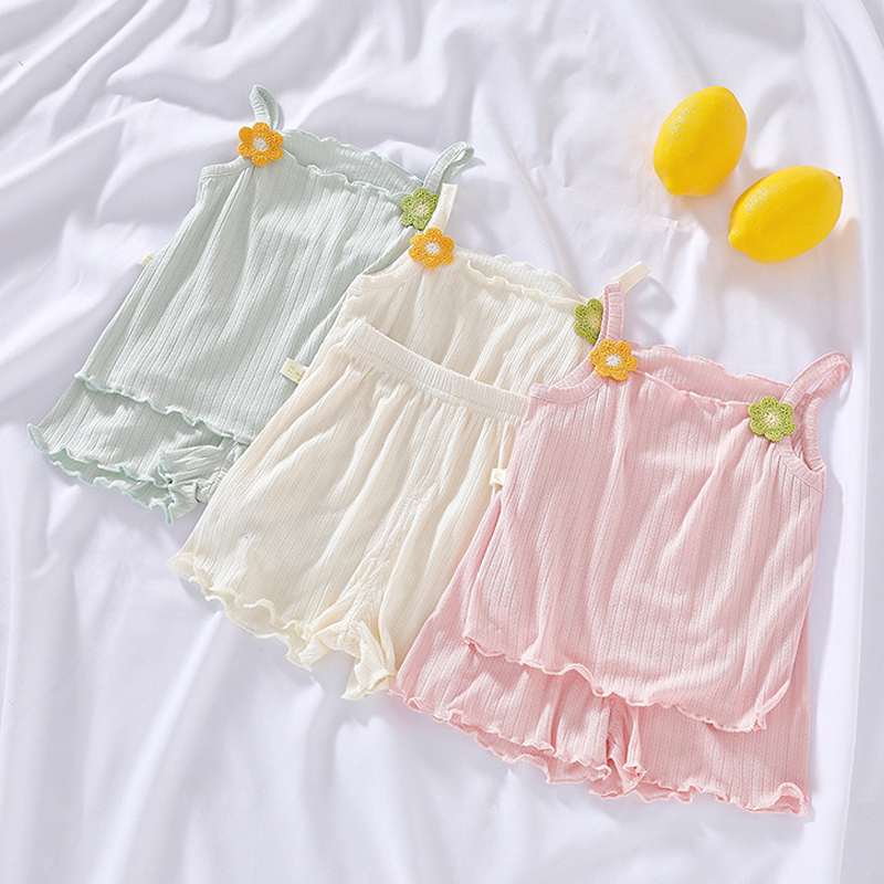 莫代尔背心套装居家两件套