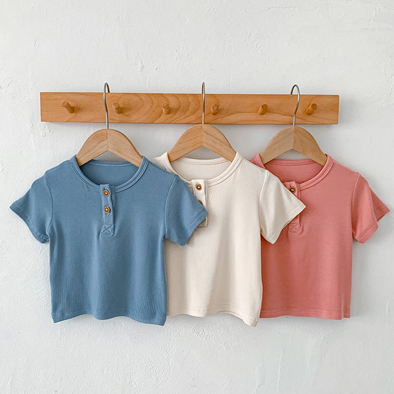 2025夏装宝宝短袖T恤薄款婴儿圆领半袖上衣儿童纯色百搭打底衫潮,童装/婴儿装/亲子装,T恤,淘宝优惠券,粉丝福利购,淘宝优惠卷
