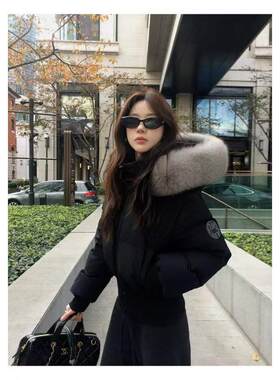 张贝贝同款羽绒棉服女2026新款大毛领连帽立领短款羽绒服外套
