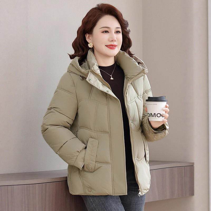 冬季加厚羽绒棉服女士短款2025新款韩版宽松棉袄外套大码连帽棉衣