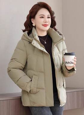 冬季加厚羽绒棉服女士短款2025新款韩版宽松棉袄外套大码连帽棉衣
