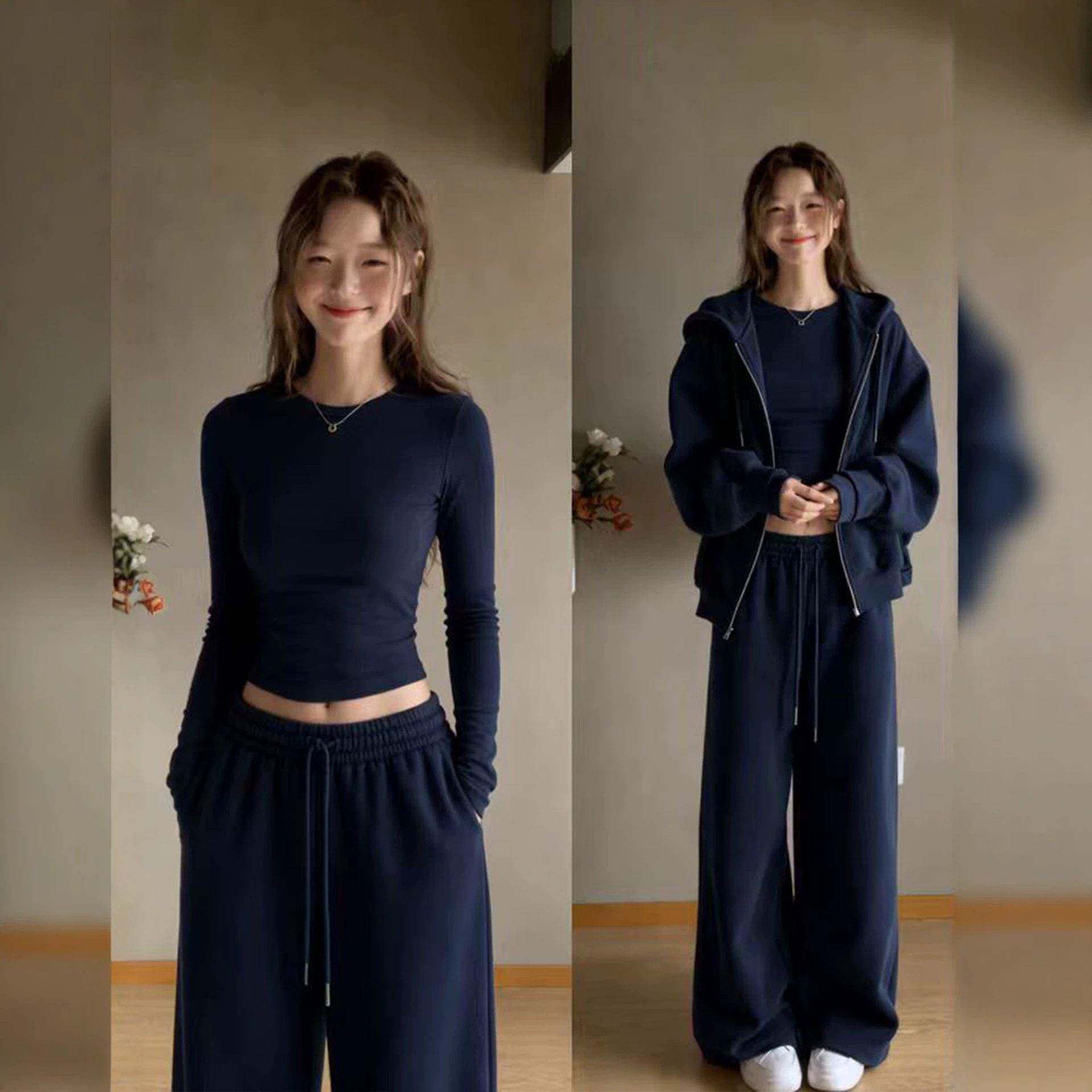卫衣女秋季套装oversize上衣裤子两件套宽松慵懒风女装穿搭一整套