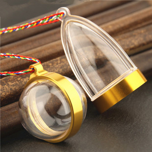 藏式透明大容量锥形擦擦佛像嘎乌盒吊坠挂件空心项链可打开装舍利