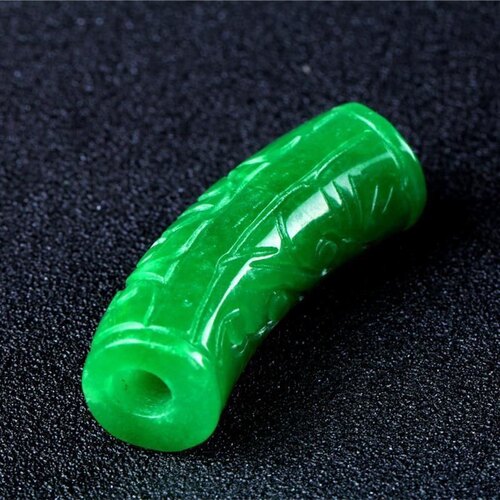 天然缅甸A货弯条翡翠吊坠干青铁龙生路路通桶珠挂件DIY男女款