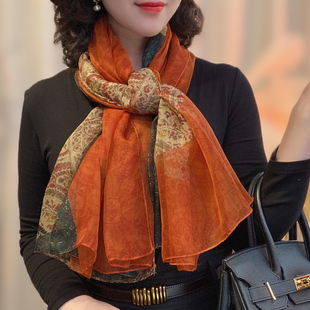【佩斯利花纹】2025秋冬新款优柔纱丝巾百搭保暖围巾旅游拍照披肩