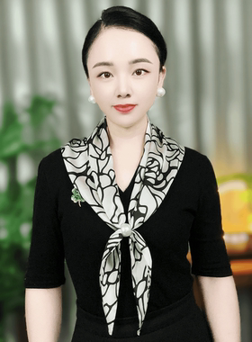 2026秋季新款款时缎面女士护颈围巾三角巾贝珠丝巾外搭懒人围脖