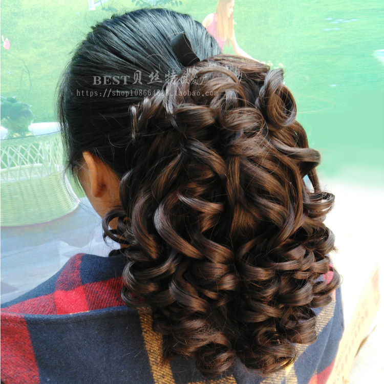 假马尾辫子仿真头发假发卷发 短款马尾卷发 绑带式小卷马尾,美发护发/假发,马尾,淘宝优惠券,粉丝福利购,淘宝优惠卷