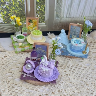 两个包邮 立体唯美婚纱花朵蛋糕食玩手作冰箱贴 仿真微缩摆件磁吸