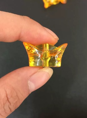 diy手工串珠财神 摇钱树饰品配件材料玻璃水晶珠子散珠金黄色元宝