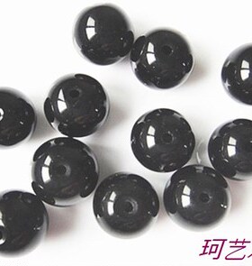 DIY手工串珠 人造玻璃圆光珠 黑红色小动物眼睛嘴巴珠子散珠