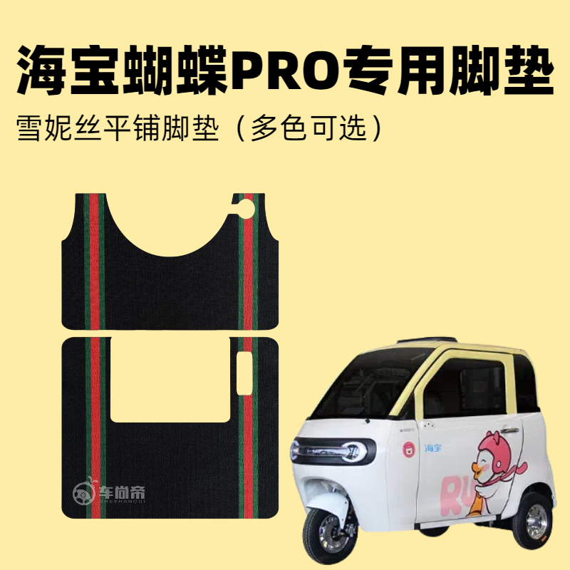 海宝蝴蝶PRO专用电动三轮车雪妮丝脚垫防水耐磨平铺丝圈脚踏垫