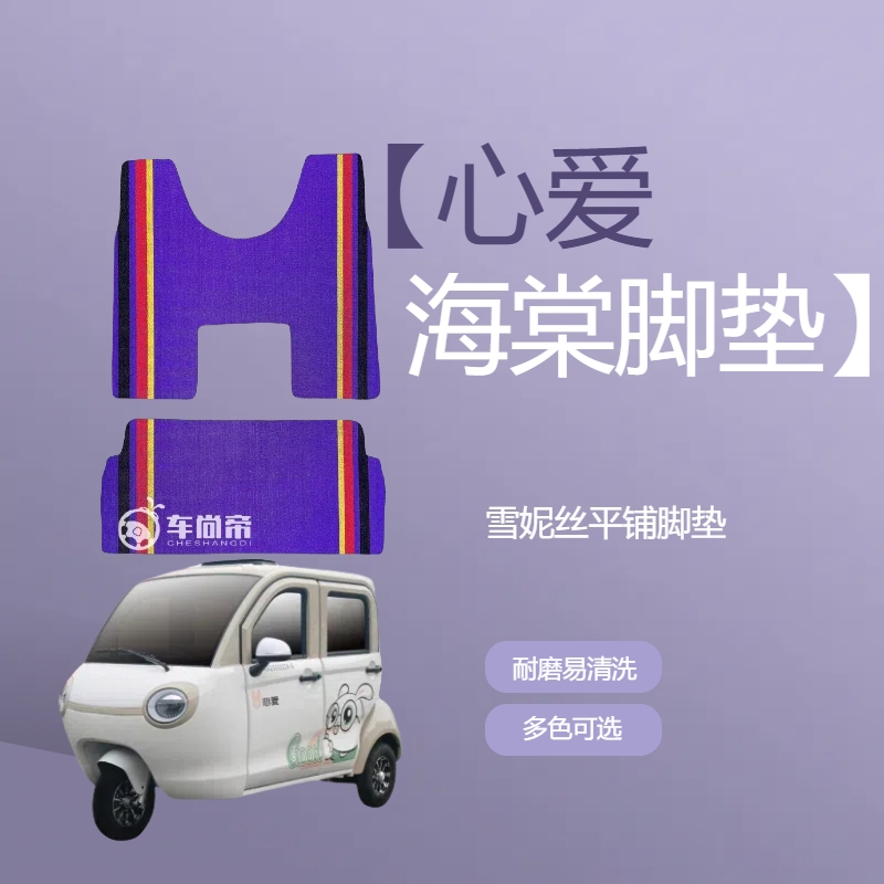 心爱海棠专用电动三轮车雪妮丝脚垫防水防滑耐磨平铺丝圈脚踏垫