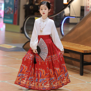 高端成人大童女孩国风套装 2025新款 原创马面裙儿童汉服春秋新中式