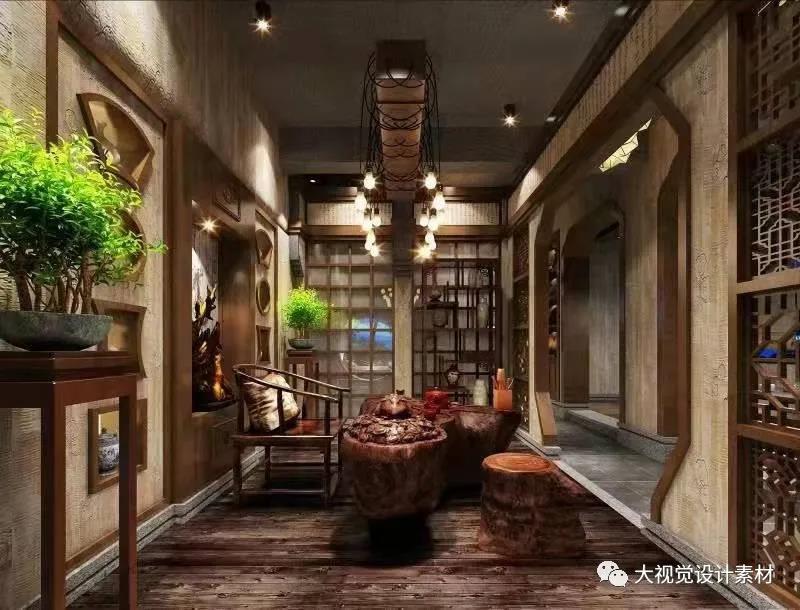 gzcy27 7套茶楼施工图 效果图 新中式 品位茶室 装饰装修电子素材