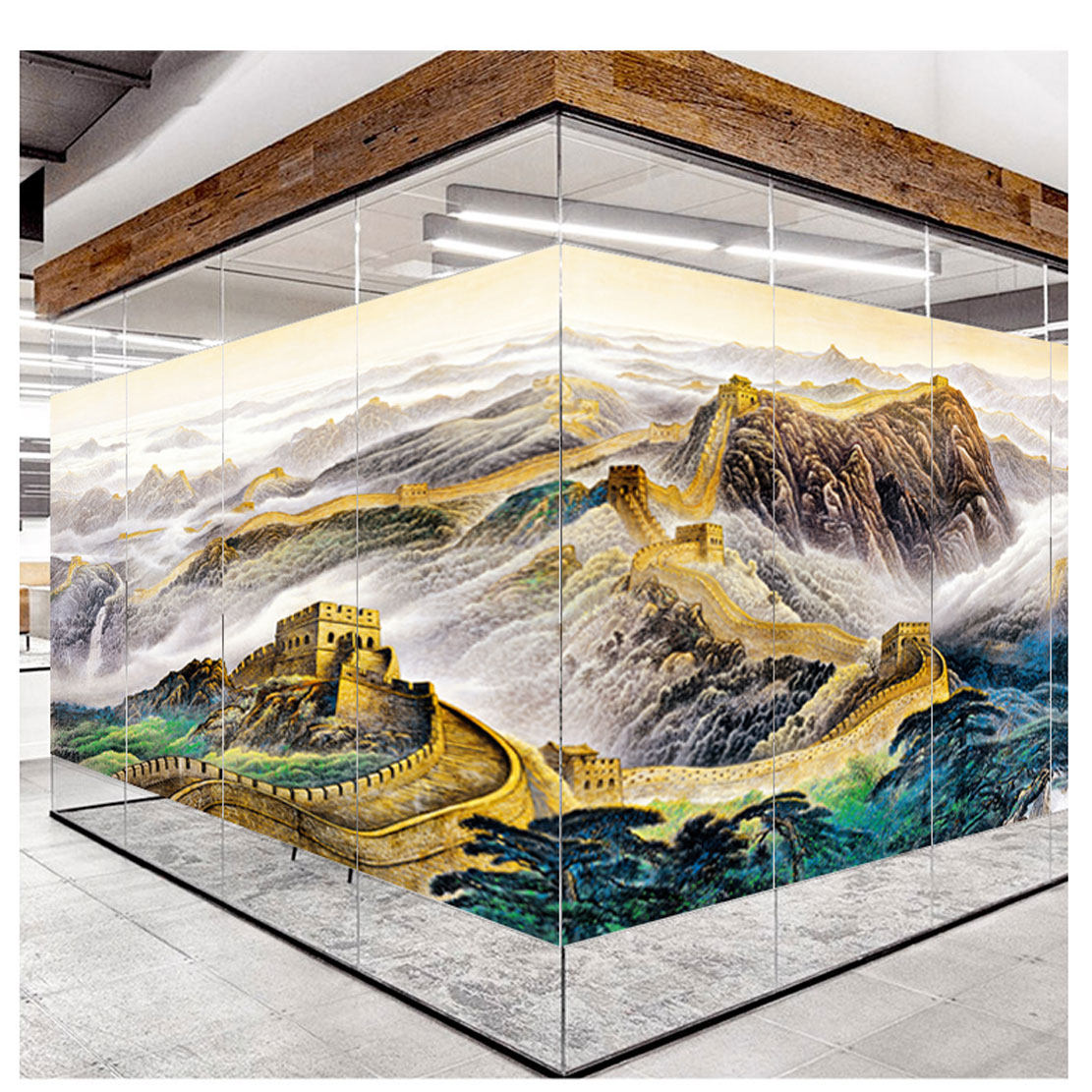 定制办公室中式静电无胶玻璃膜