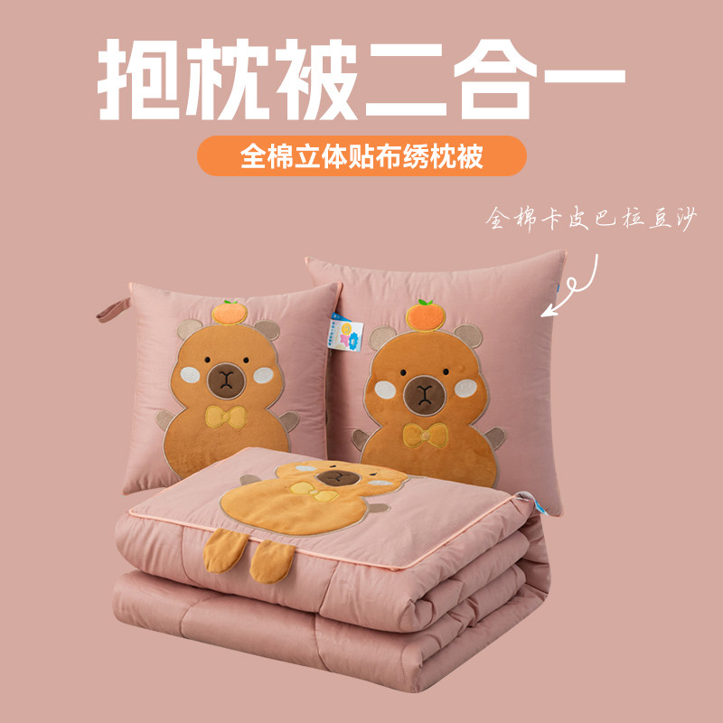 车载抱枕车用被子两用纯棉2026新款全款可机洗夏凉午睡枕头毯子