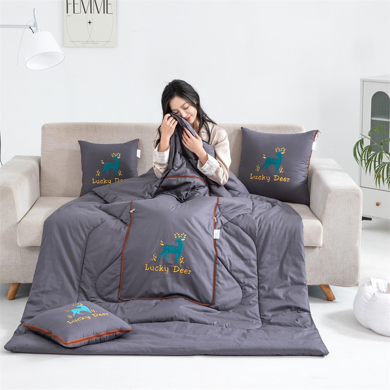 汽车纯棉抱枕被子两用2025新款全棉车用午睡枕头毯子夏凉空调被