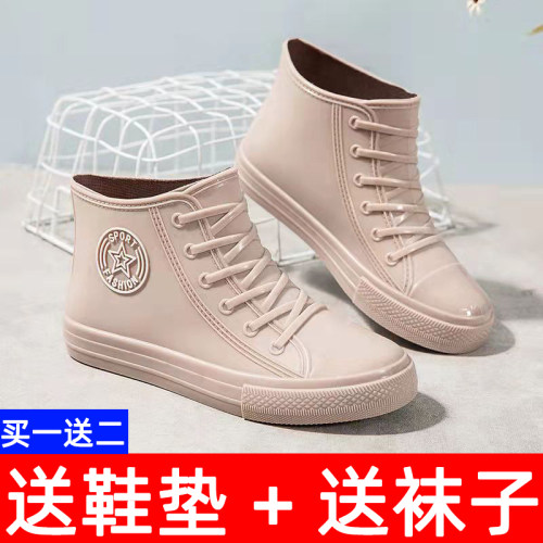 平跟PVC塑胶时尚英伦防滑防水鞋