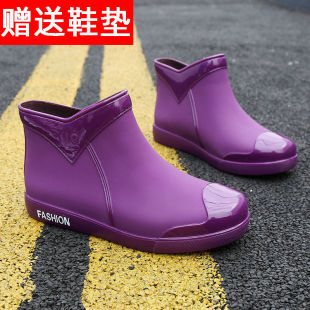 女士雨鞋低帮毛毛加厚绒棉防水雪地雨靴春夏男保暖情侣防滑胶棉鞋