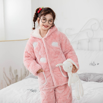 儿童珊瑚绒睡衣秋冬季