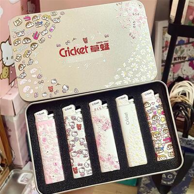 草蜢cricket爆款春日雏菊DIY打火机贴纸清新浮雕立体一次性打火机