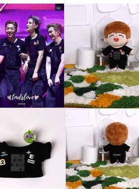 现货101520CM娃衣T恤短袖20厘米棉花娃娃香港男团MIRROR娃衣应援T