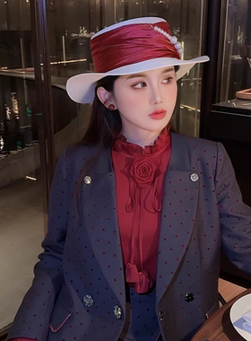 法式复古珍珠草帽女夏季新款时尚
